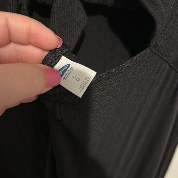 Old navy black sleeveless dress size large jersey material super soft key hole - Picture 4 of 4